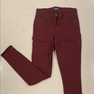 stretchy soft maroon skinny jeans